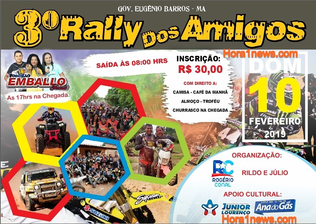 Vem aí o  3° Rally Dos Amigos de Governador Eugênio Barros