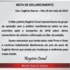 Rogério Conal, Nota de esclarecimento