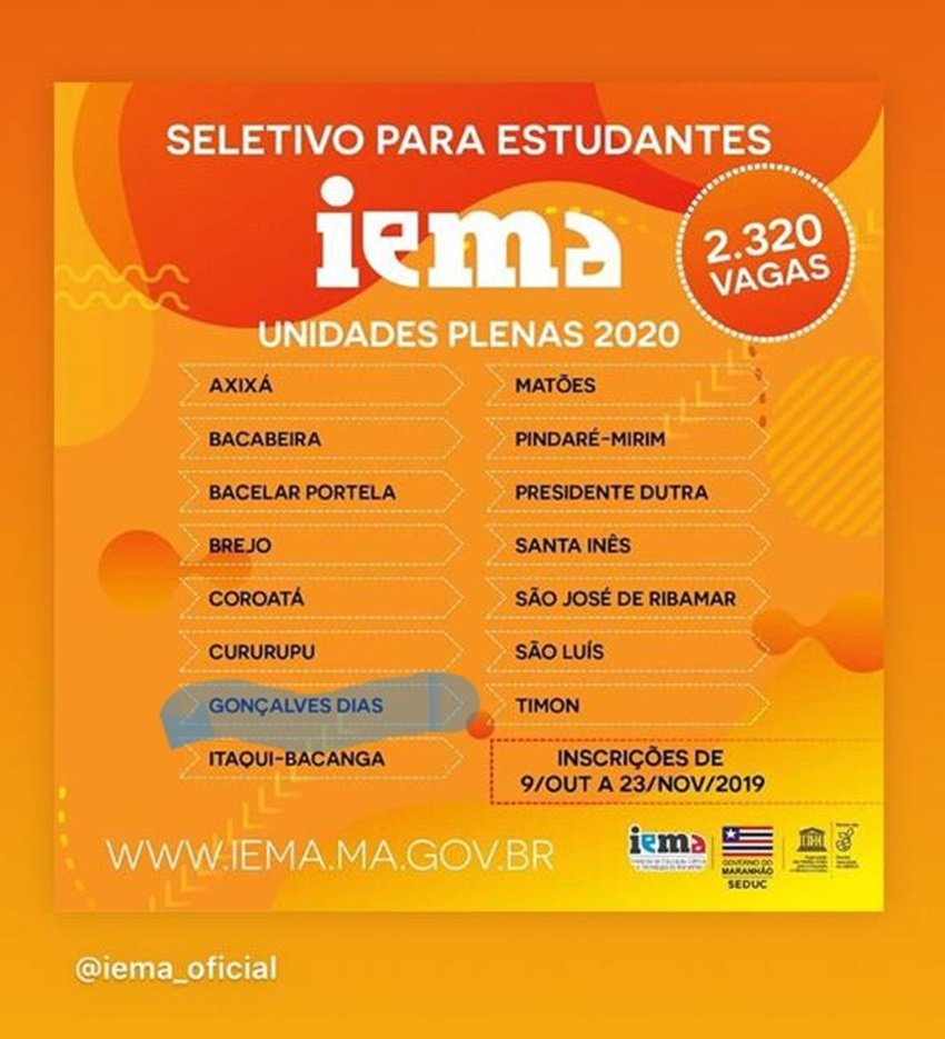 Seletivo para estudantes IEMA