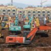 Surgem FOTOS da construção em tempo recorde de hospital chinês para tratar coronavírus