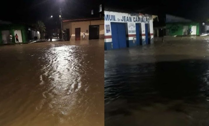 Fortes chuvas deixam a cidade de São José dos Basílios inundada