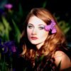 Beautiful lady with flower
