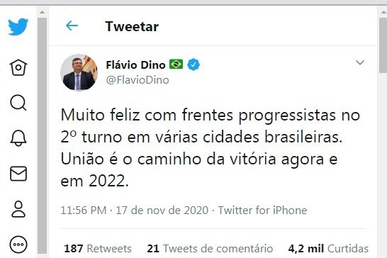 Com planos para 2022, Flávio Dino desabafa em sua rede social no twitter