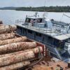 Forças Armadas apreendem balsas com toras de madeira no Pará