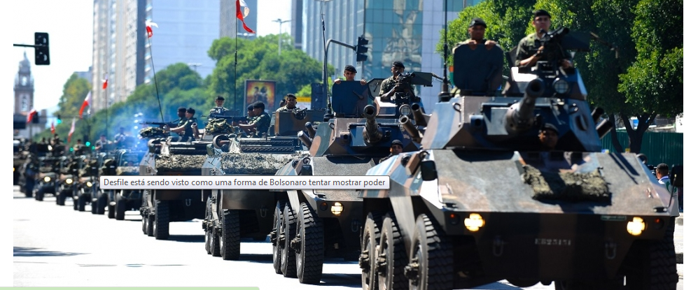Tanques militares em Brasilia