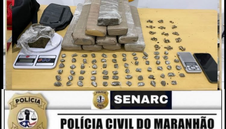POLÍCIA CIVIL PRENDE ACUSADO COM ENTORPECENTES EM RIBAMAR/MA