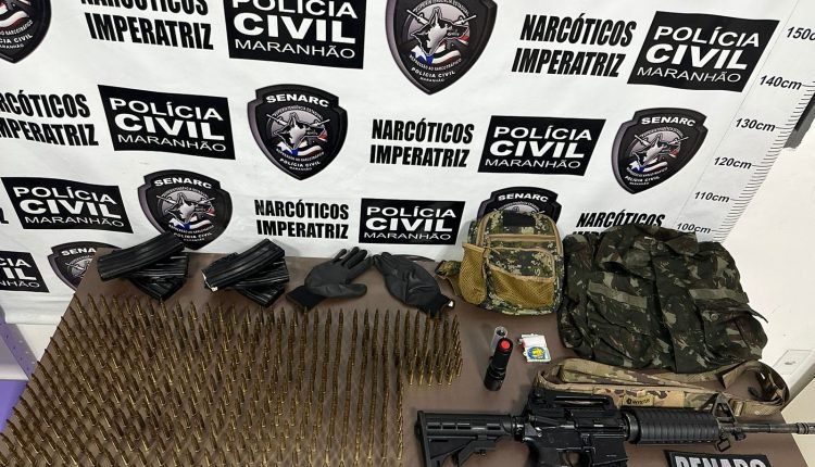 POLÍCIA CIVIL APREENDE FUZIL CALIBRE 5.56, MUNIÇÕES E CARREGADORES EM ITINGA DO MARANHÃO