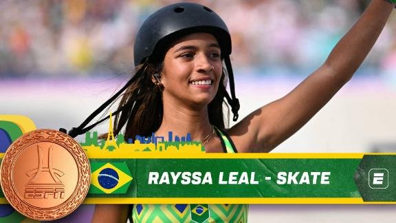 Rayssa Leal tem início ruim, mas se recupera com manobras surreais e conquista bronze nas Olimpíadas de Paris