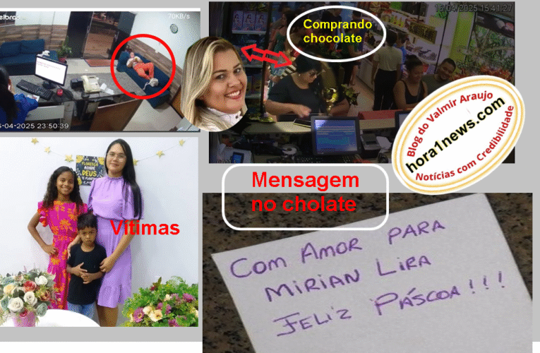 Imagens mostram suspeita de envenenar família de Imperatriz comprando chocolates; crime teria sido motivado por ciúmes.