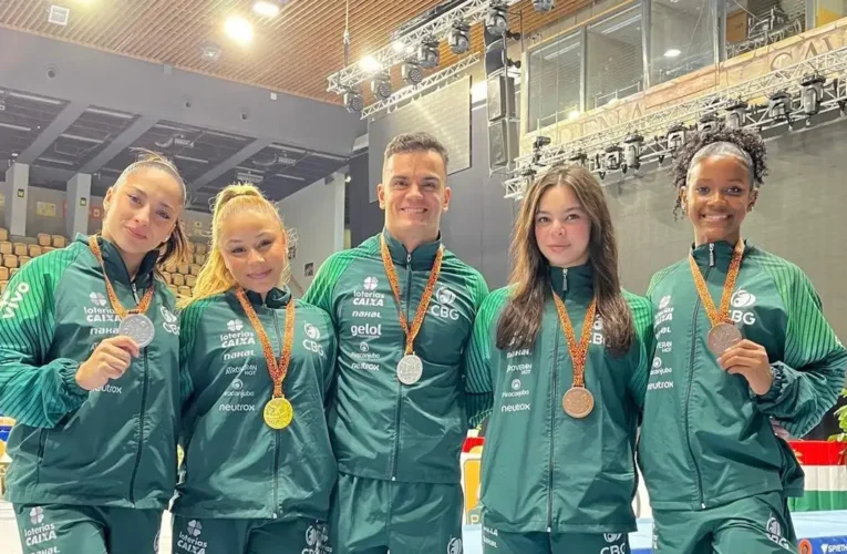 Ginastas brasileiros encerram competição na Hungria com cinco pódios