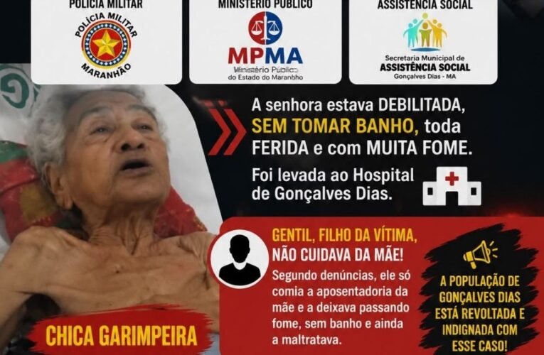 Idosa moradora do bairro Novo Gonçalves Dias, foi resgatada sob acusação de maus tratos